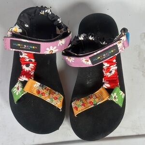 Kurt Geiger Kids Floral Multicolor Jeweled Strap Sandals
